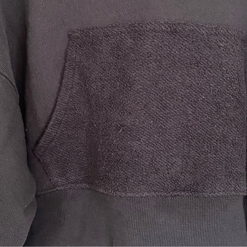 Zenana Cropped Hoodie Dark Charcoal Grey Womens Size Medium Kangaroo Pocket - Picture 7 of 12